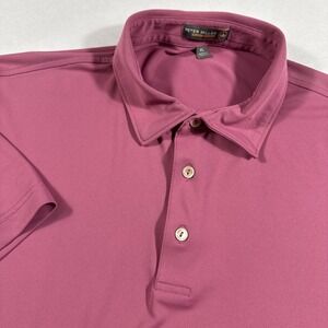 Peter Millar Summer Comfort Men's XL Pink Golf Polo Polyester Shirt Short Sleeve